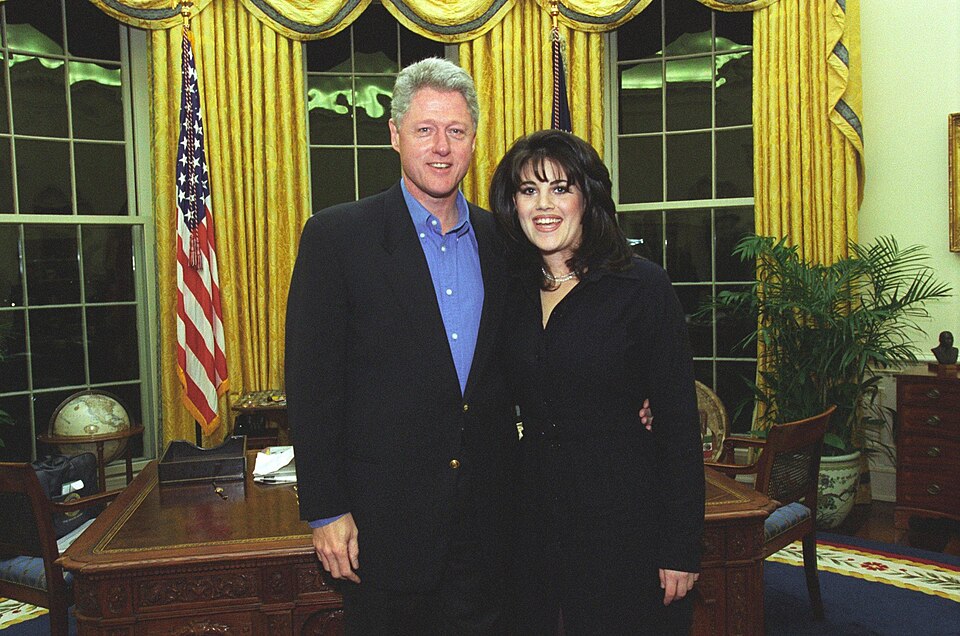 Photo of Bill Clinton and Monica Lewinsky in 1997.