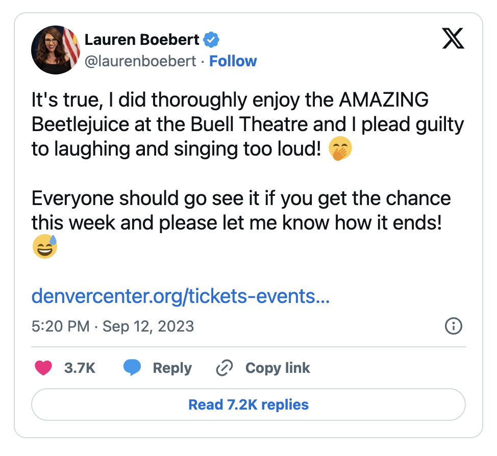 Lauren Boebert's Tweet