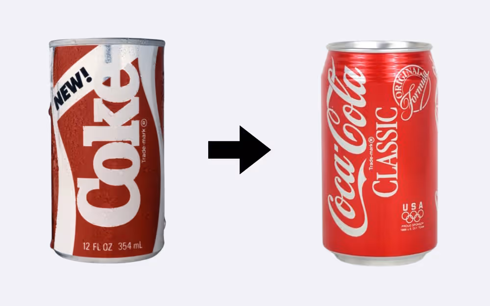 Photo of new coke vs old coke